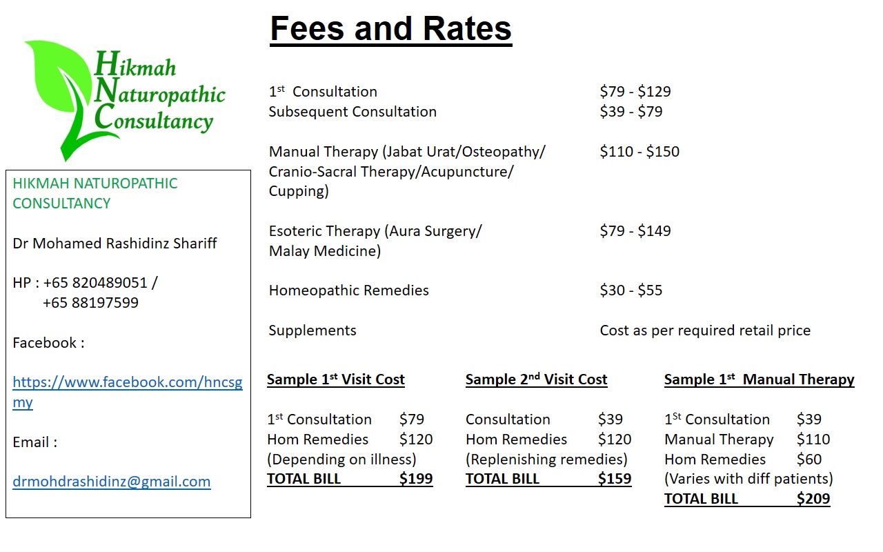 Fees and Rate HNC SG